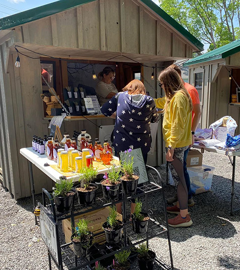 shoppers at the market